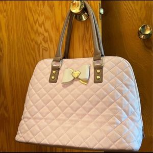 Betsey Johnson purse. Light pink. 3 separate large sections.